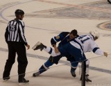 Anthony Peluso and Eric Neilson drop the gloves. Image Courtesy of Wikipedia Commons.