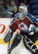 Patrick Roy as a member of the Colorado Avalanche. Image Courtesy of Wikipedia Commons.