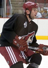 Keith Yandle practicing with the Phoenix Coyotes. Image courtesy of Wikimedia Commons.